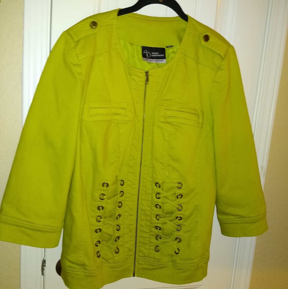 Catherine's Green Denim Lady's Lined Jean Jacket Coat 0X 14 / 16W PLUS